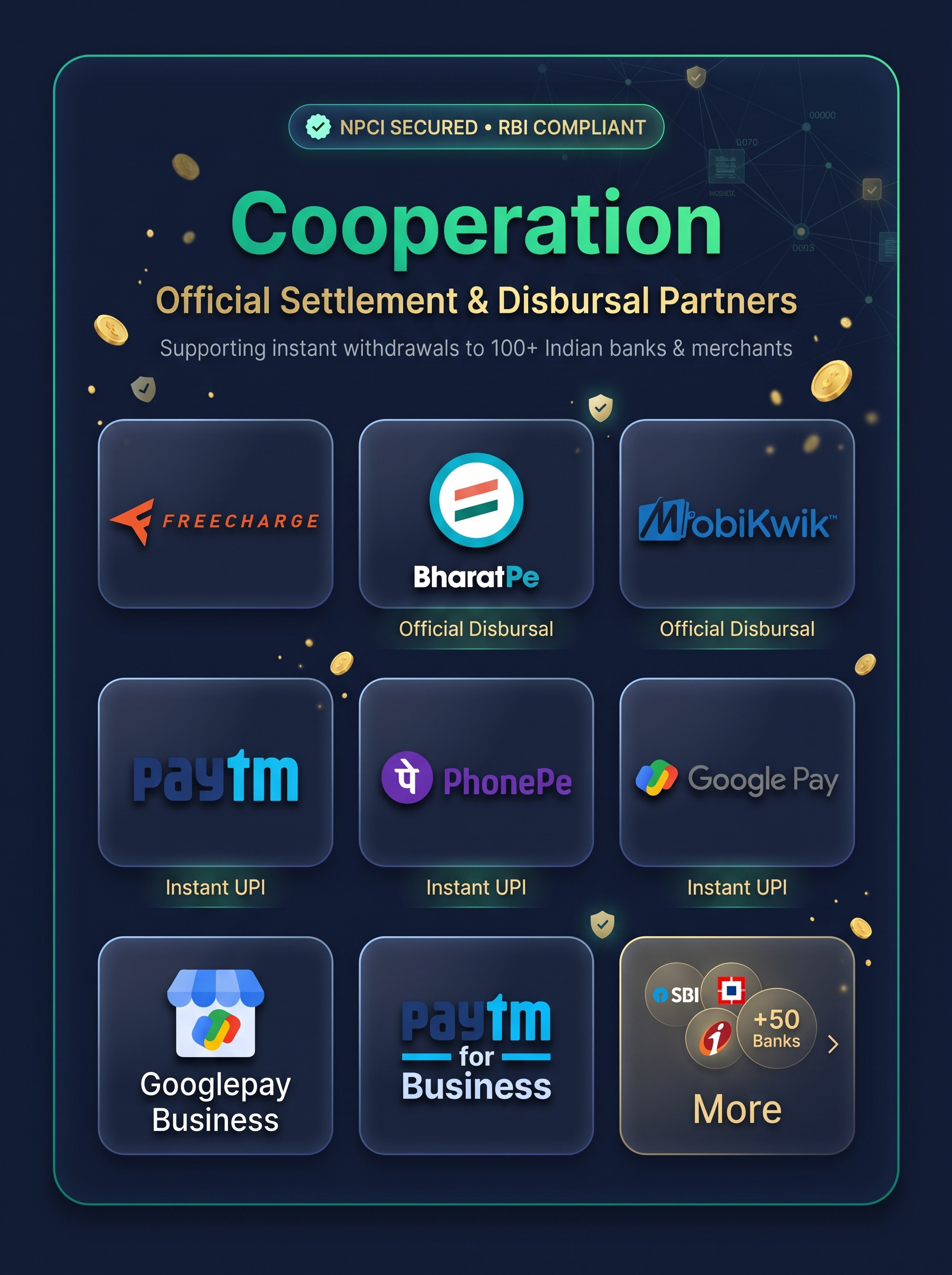 Official settlement partners